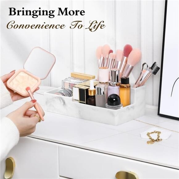 🛁 Elegant Marble Resin Bathroom Organizer – Waterproof, Multi-Compartment Stora - Picture 7 of 7